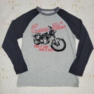 The Childrens Place Size Large Gray Motorcyle Longsleeve Top